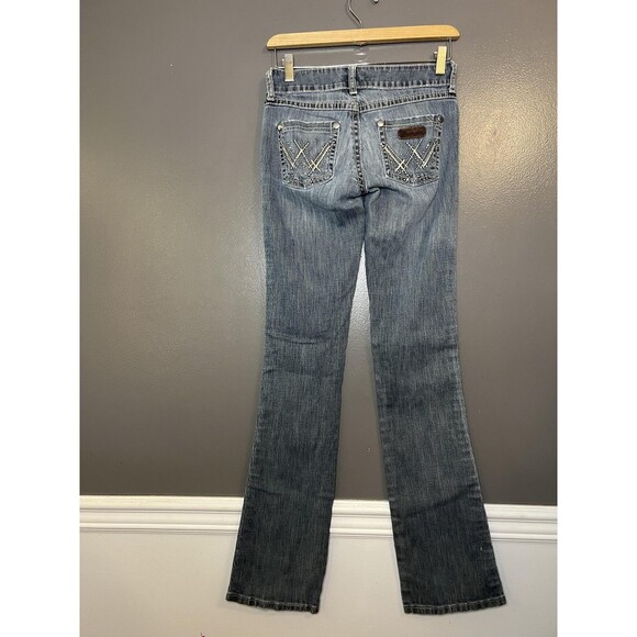 Wrangler Jeans Womens 0x36 Blue Bootcut 07MWZKS Embellished Back Pocket Denim - Picture 4 of 10